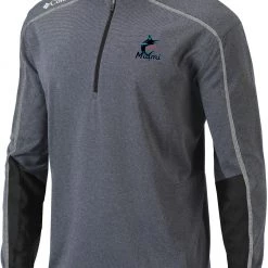 Columbia Men's Miami Marlins Black Shotgun 2.0 Quarter-Zip Shirt