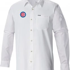 Columbia Men's Chicago Cubs White Slack Tide Long Sleeve T-Shirt