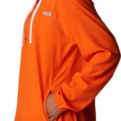 Columbia Women's Clemson Tigers Orange PFG Tamiami Quarter-Snap Long Sleeve Hooded Shirt -Columbia Sales Store unnamed file 4400