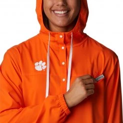 Columbia Women's Clemson Tigers Orange PFG Tamiami Quarter-Snap Long Sleeve Hooded Shirt -Columbia Sales Store unnamed file 4401