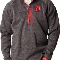 Columbia Men's Nebraska Cornhuskers Grey Canyon Point Half-Zip Pullover Fleece Jacket