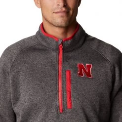 Columbia Men's Nebraska Cornhuskers Grey Canyon Point Half-Zip Pullover Fleece Jacket -Columbia Sales Store unnamed file 4427
