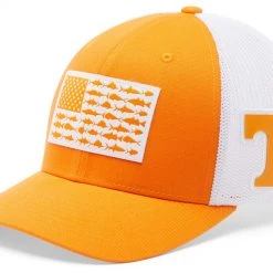 Columbia Men's Tennessee Volunteers Tennessee Orange PFG Fish Flag Mesh Fitted Hat