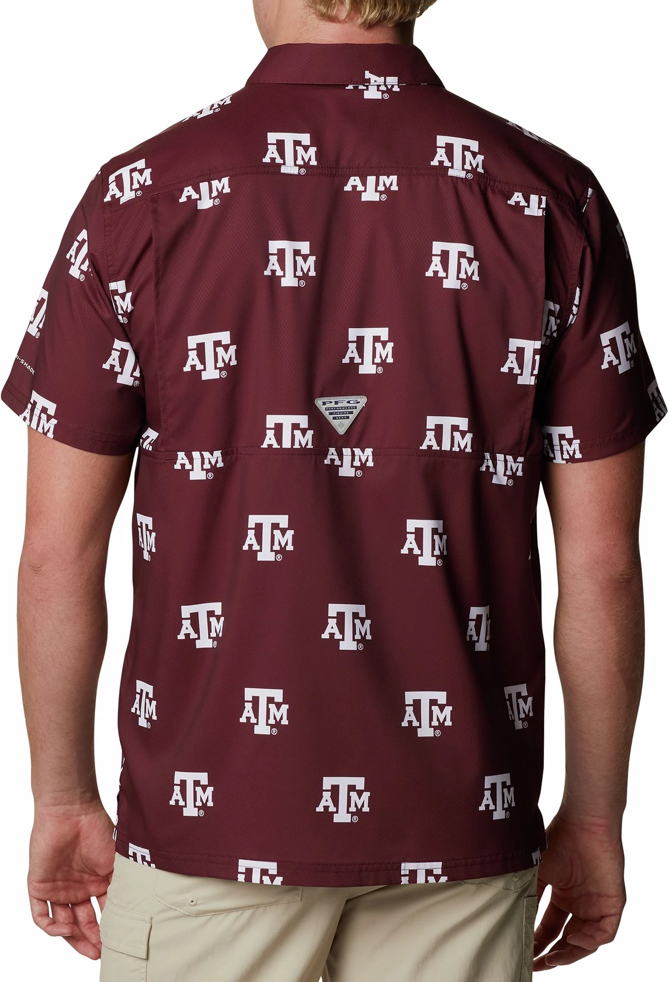 Columbia Men's Texas A&M Aggies Maroon CLG Super Slack Tide™ Short Sleeve Shirt 4 Columbia Men's Texas A&M Aggies Maroon CLG Super Slack Tide™ Short Sleeve Shirt - Image 2