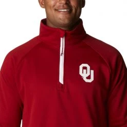 Columbia Men's Oklahoma Sooners Crimson PFG Terminal Tackle Quarter-Zip Pullover Shirt -Columbia Sales Store unnamed file 4487