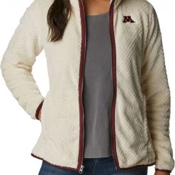 Columbia Women's Minnesota Golden Gophers White Fire Side Sherpa Full-Zip Jacket -Columbia Sales Store unnamed file 4500