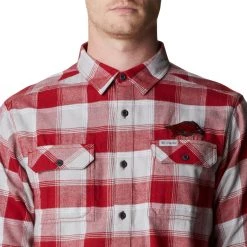 Columbia Men's Arkansas Razorbacks Cardinal CLG Flare Gun&trade; Flannel Long Sleeve Shirt -Columbia Sales Store unnamed file 4505