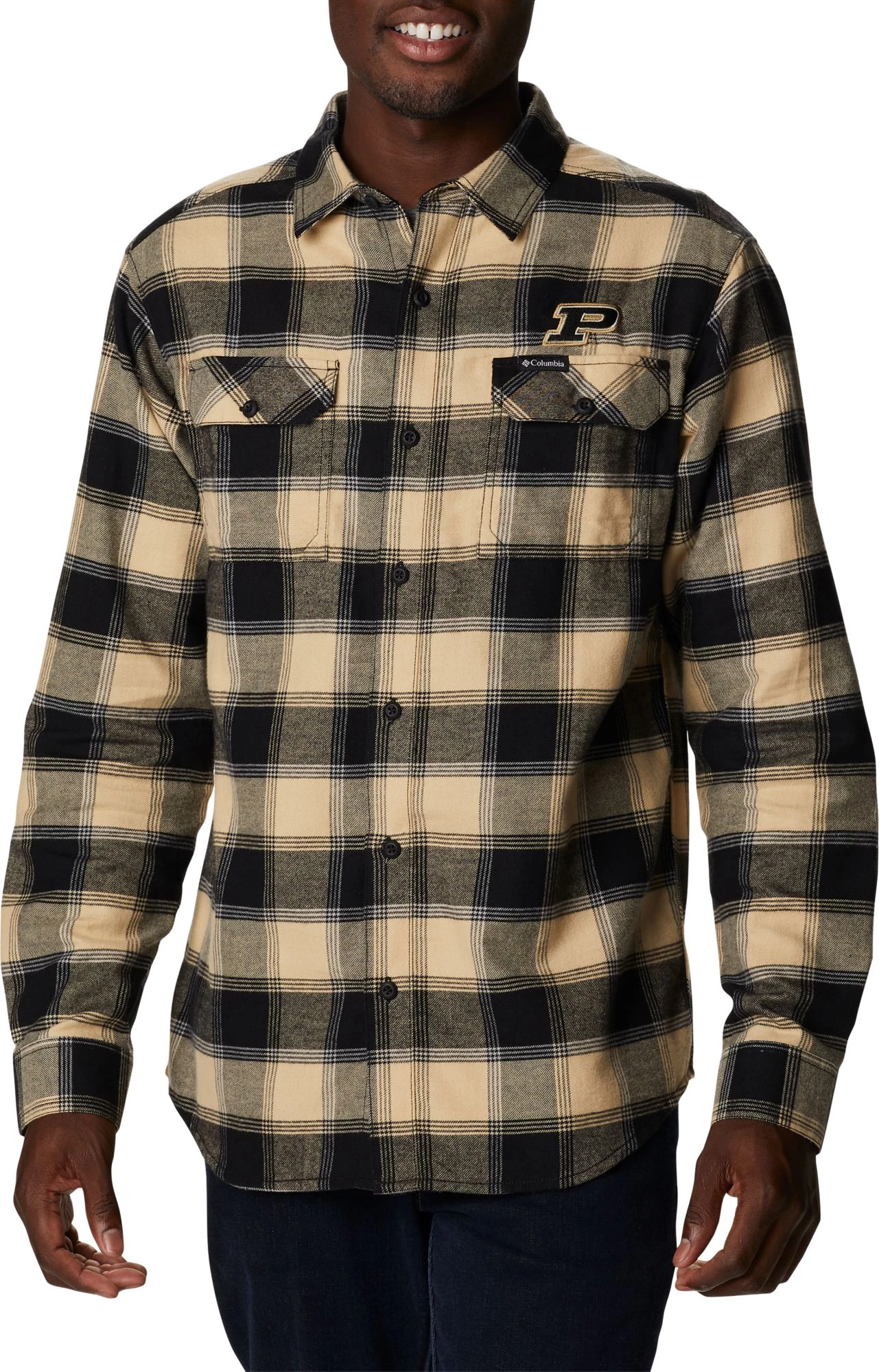 Columbia Men's Purdue Boilermakers Black CLG Flare Gun™ Flannel Long Sleeve Shirt 3 Columbia Men's Purdue Boilermakers Black CLG Flare Gun™ Flannel Long Sleeve Shirt