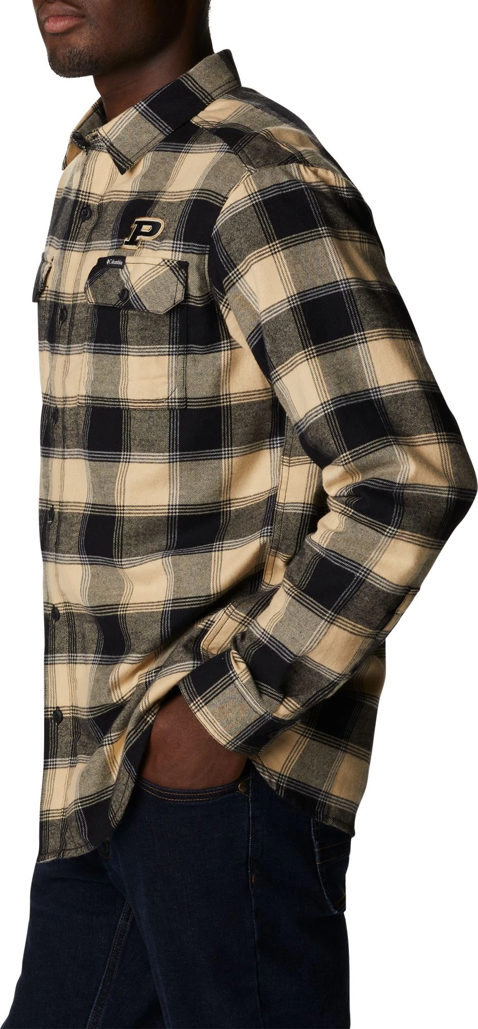 Columbia Men's Purdue Boilermakers Black CLG Flare Gun™ Flannel Long Sleeve Shirt 5 Columbia Men's Purdue Boilermakers Black CLG Flare Gun™ Flannel Long Sleeve Shirt - Image 3