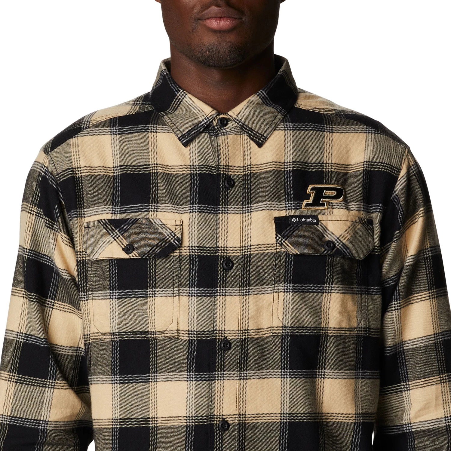Columbia Men's Purdue Boilermakers Black CLG Flare Gun™ Flannel Long Sleeve Shirt 6 Columbia Men's Purdue Boilermakers Black CLG Flare Gun™ Flannel Long Sleeve Shirt - Image 4