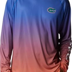 Columbia Men's Florida Gators Blue PFG Super Terminal Tackle Long Sleeve Hooded T-Shirt