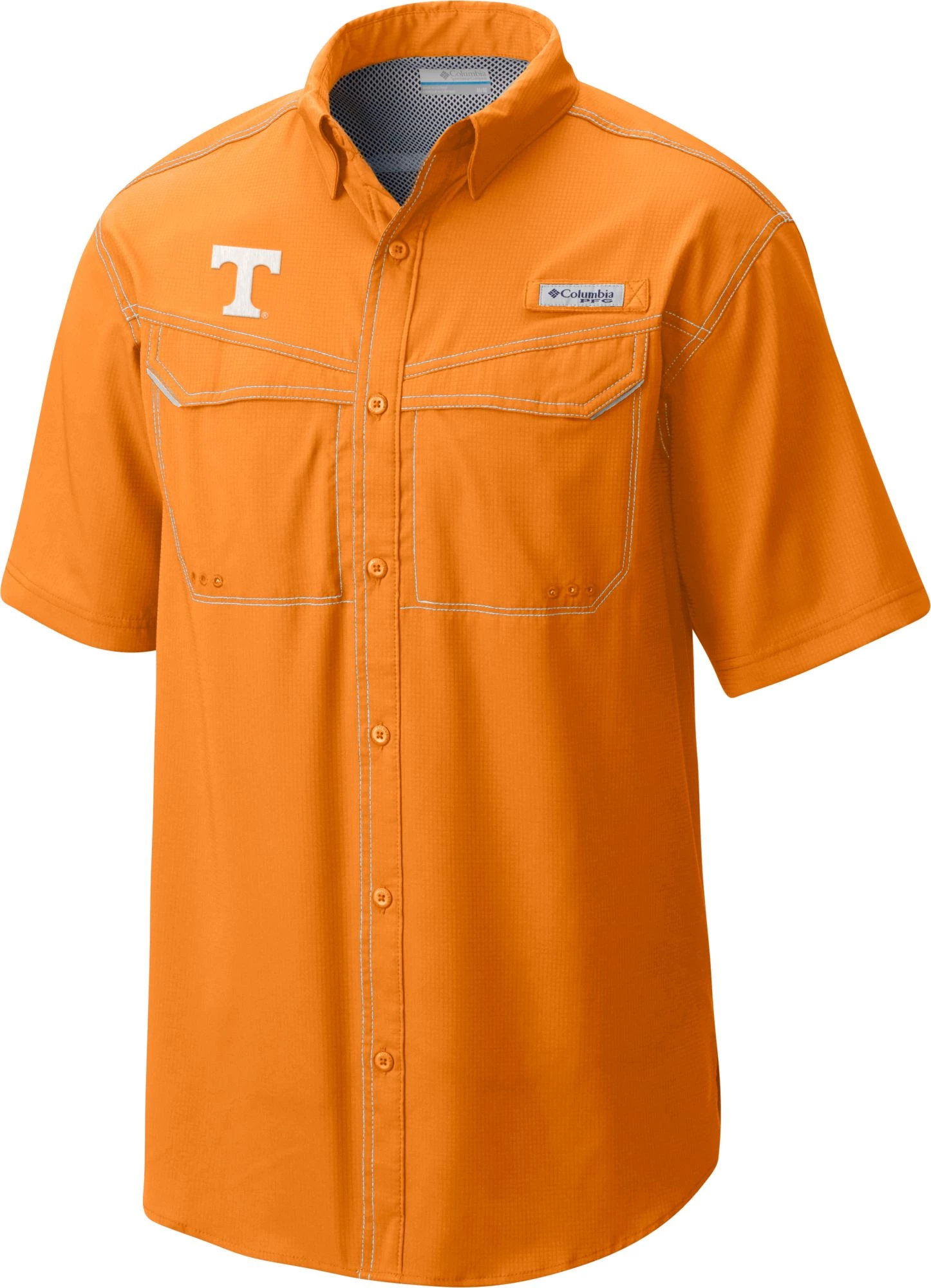 Columbia Men's Tennessee Volunteers Tennessee Orange Low Drag Offshore Short Sleeve Button Down Shirt 3 Columbia Men's Tennessee Volunteers Tennessee Orange Low Drag Offshore Short Sleeve Button Down Shirt