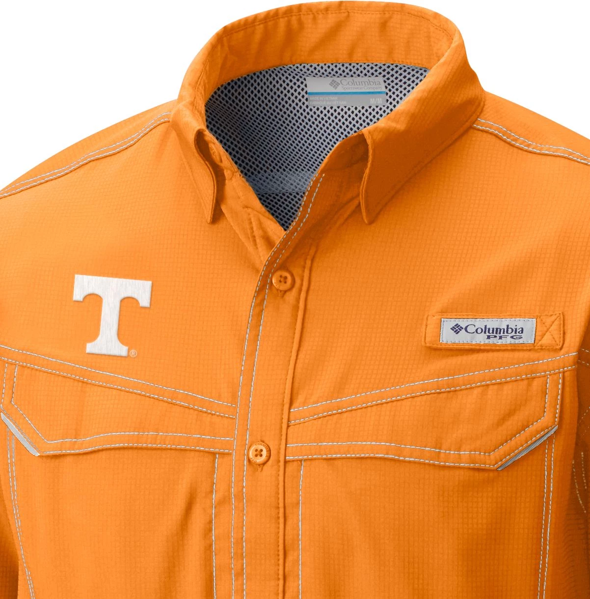 Columbia Men's Tennessee Volunteers Tennessee Orange Low Drag Offshore Short Sleeve Button Down Shirt 4 Columbia Men's Tennessee Volunteers Tennessee Orange Low Drag Offshore Short Sleeve Button Down Shirt - Image 2