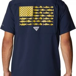 Columbia Men's Notre Dame Fighting Irish Navy Slack Tide Camp Button Down Shirt -Columbia Sales Store unnamed file 4573