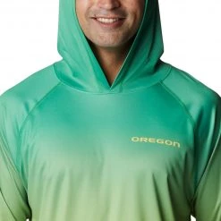 Columbia Men's Oregon Ducks Green PFG Super Terminal Tackle Long Sleeve Hooded T-Shirt -Columbia Sales Store unnamed file 4576