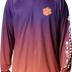 Columbia Men's Clemson Tigers Regalia PFG Super Terminal Tackle Long Sleeve Hooded T-Shirt
