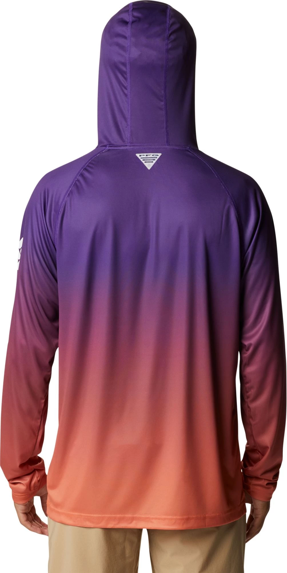 Columbia Men's Clemson Tigers Regalia PFG Super Terminal Tackle Long Sleeve Hooded T-Shirt 6 Columbia Men's Clemson Tigers Regalia PFG Super Terminal Tackle Long Sleeve Hooded T-Shirt - Image 4