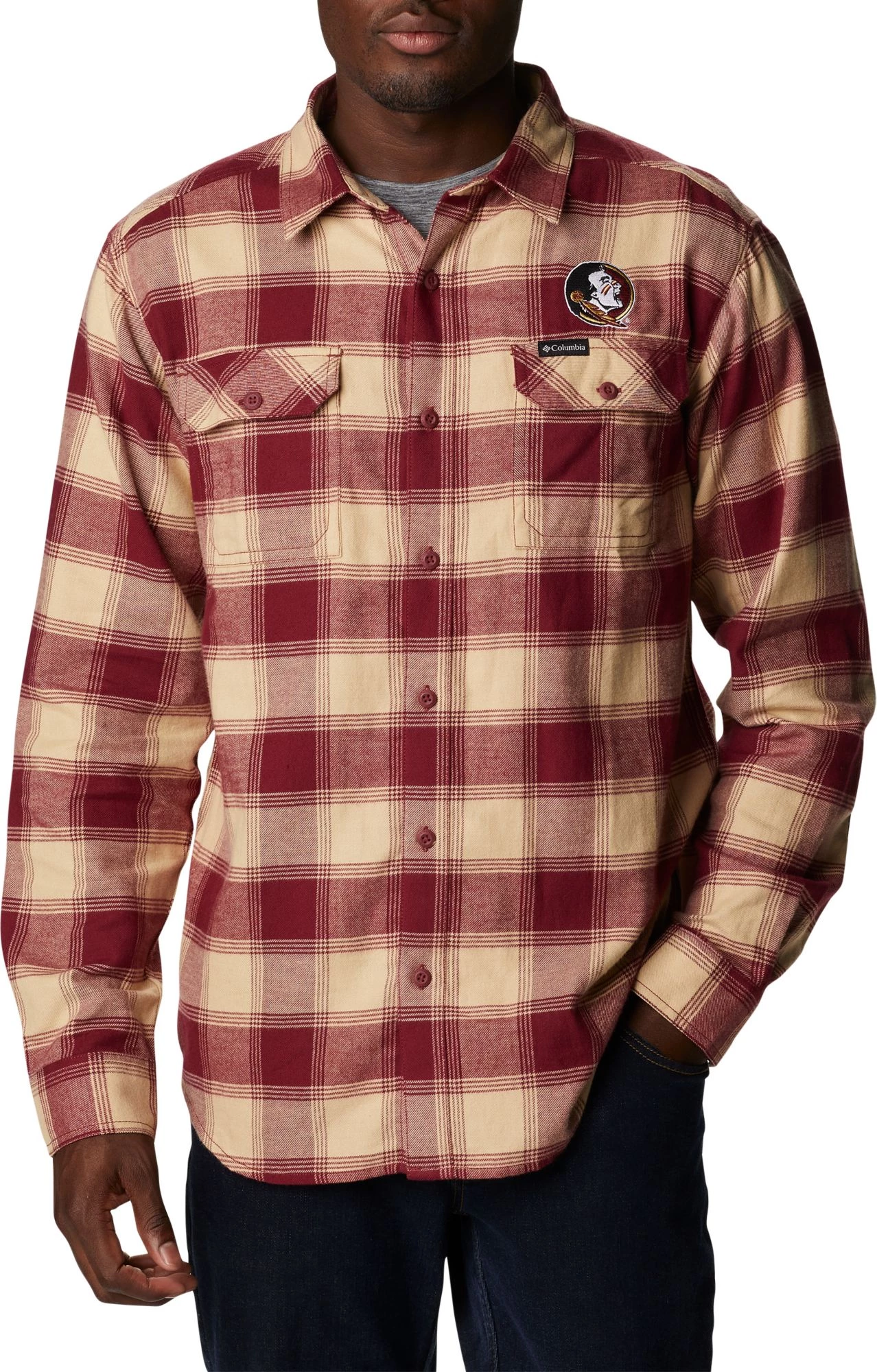 Columbia Men's Florida State Seminoles Garnet CLG Flare Gun™ Flannel Long Sleeve Shirt 3 Columbia Men's Florida State Seminoles Garnet CLG Flare Gun™ Flannel Long Sleeve Shirt