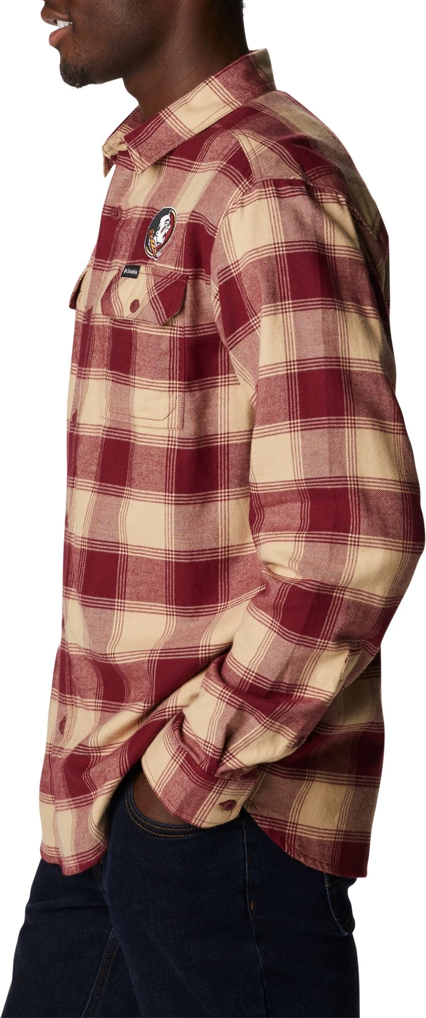 Columbia Men's Florida State Seminoles Garnet CLG Flare Gun™ Flannel Long Sleeve Shirt 5 Columbia Men's Florida State Seminoles Garnet CLG Flare Gun™ Flannel Long Sleeve Shirt - Image 3