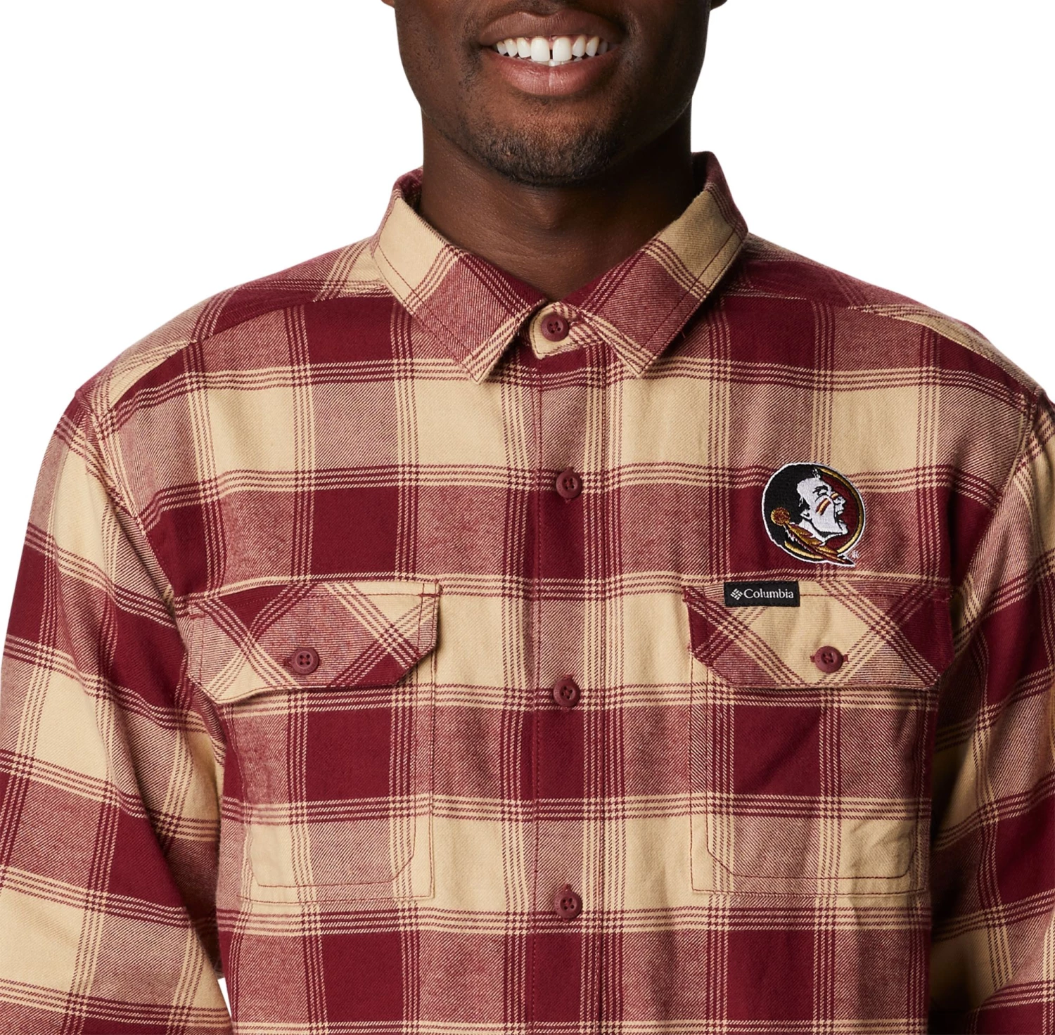 Columbia Men's Florida State Seminoles Garnet CLG Flare Gun™ Flannel Long Sleeve Shirt 6 Columbia Men's Florida State Seminoles Garnet CLG Flare Gun™ Flannel Long Sleeve Shirt - Image 4