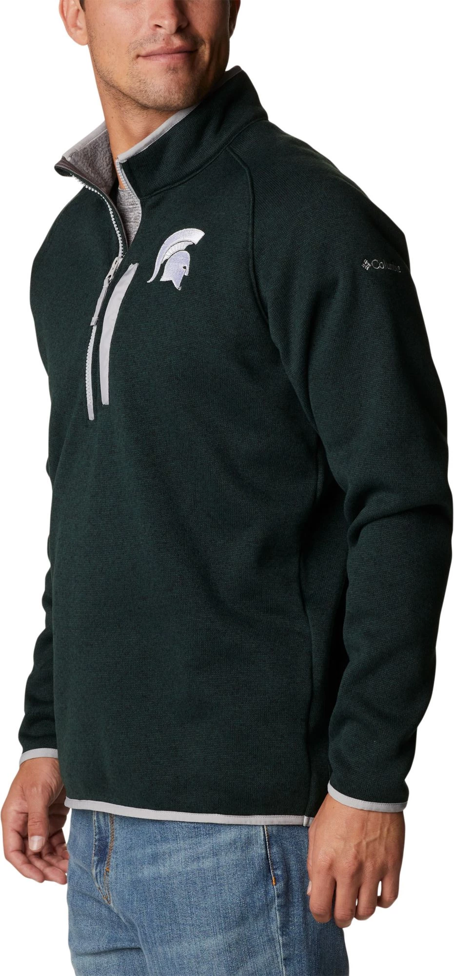Columbia Men's Michigan State Spartans Green Canyon Point Half-Zip Pullover Fleece Jacket 4 Columbia Men's Michigan State Spartans Green Canyon Point Half-Zip Pullover Fleece Jacket - Image 2