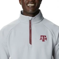 Columbia Men's Texas A&M Aggies Grey PFG Terminal Tackle Quarter-Zip Pullover Shirt -Columbia Sales Store unnamed file 4604