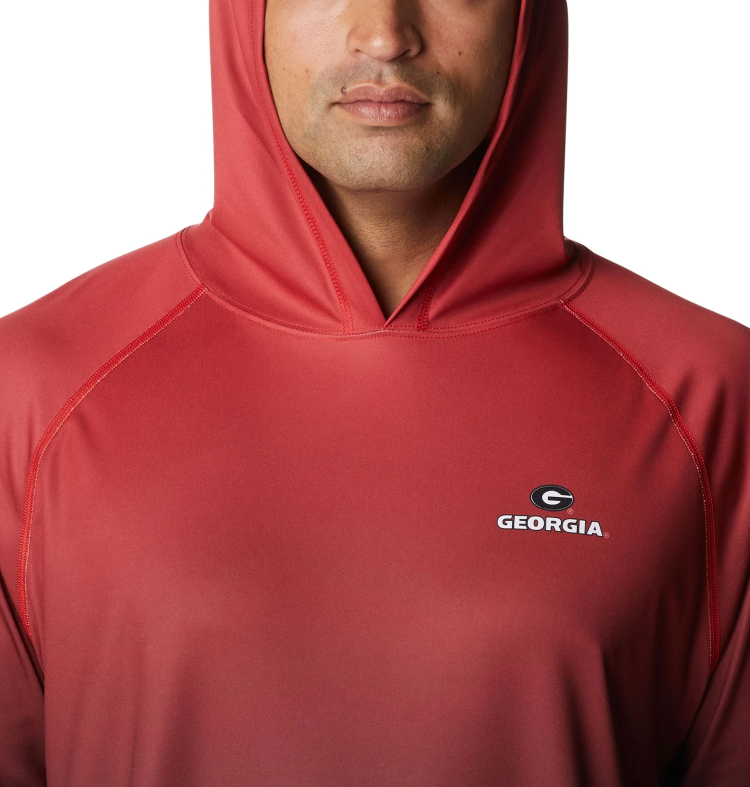 Columbia Men's Georgia Bulldogs Red PFG Super Terminal Tackle Long Sleeve Hooded T-Shirt 4 Columbia Men's Georgia Bulldogs Red PFG Super Terminal Tackle Long Sleeve Hooded T-Shirt - Image 2