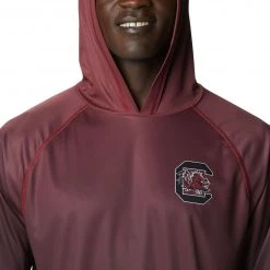 Columbia Men's South Carolina Gamecocks Garnet PFG Super Terminal Tackle Long Sleeve Hooded T-Shirt -Columbia Sales Store unnamed file 4641