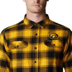 Columbia Men's Iowa Hawkeyes Gold Plaid Flare Gun Flannel Button Down Long Sleeve Shirt 9 Columbia Men's Iowa Hawkeyes Gold Plaid Flare Gun Flannel Button Down Long Sleeve Shirt -Columbia Sales Store unnamed file 4646