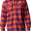 Columbia Men's Clemson Tigers Orange Plaid Flare Gun Flannel Button Down Long Sleeve Shirt -Columbia Sales Store unnamed file 4659
