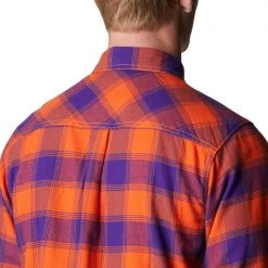 Columbia Men's Clemson Tigers Orange Plaid Flare Gun Flannel Button Down Long Sleeve Shirt -Columbia Sales Store unnamed file 4662