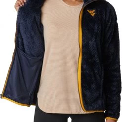 Columbia Women's West Virginia Mountaineers Blue Fire Side Sherpa Full-Zip Jacket -Columbia Sales Store unnamed file 4667