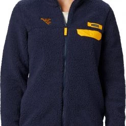 Columbia Women's West Virginia Mountaineers Blue Mountain Side Heavyweight Full-Zip Jacket