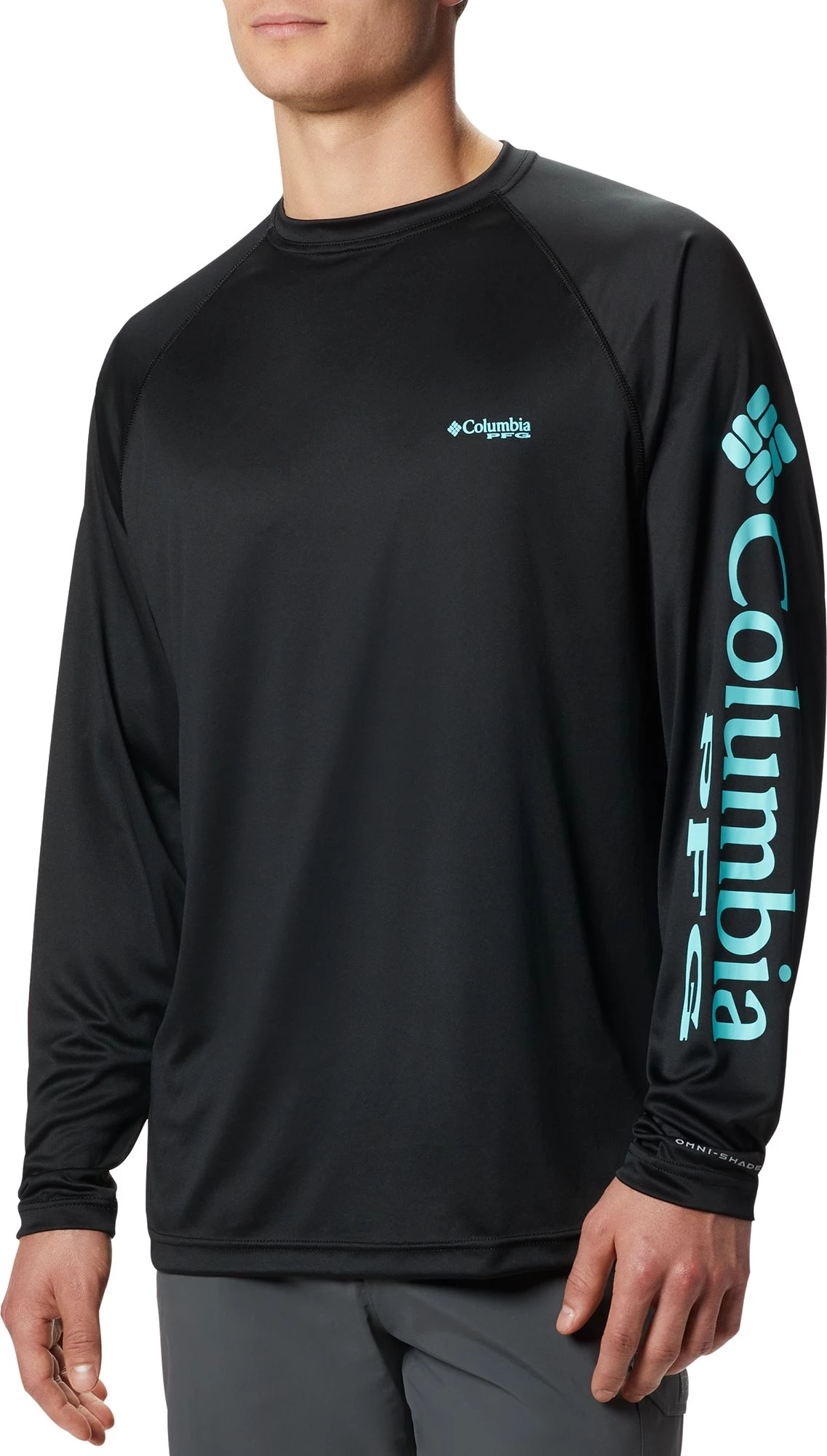 Columbia Men's PFG Terminal Tackle Long Sleeve Shirt - Tall (Regular And Big & Tall) Vivid Blue/cool Grey Logo 3 Columbia Men's PFG Terminal Tackle Long Sleeve Shirt - Tall (Regular And Big & Tall) Vivid Blue/cool Grey Logo