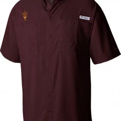 Columbia Men's Arizona State Sun Devils Maroon Tamiami Button Down Shirt