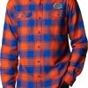 Columbia Men's Florida Gators Blue Plaid Flare Gun Flannel Button Down Long Sleeve Shirt -Columbia Sales Store unnamed file 4703