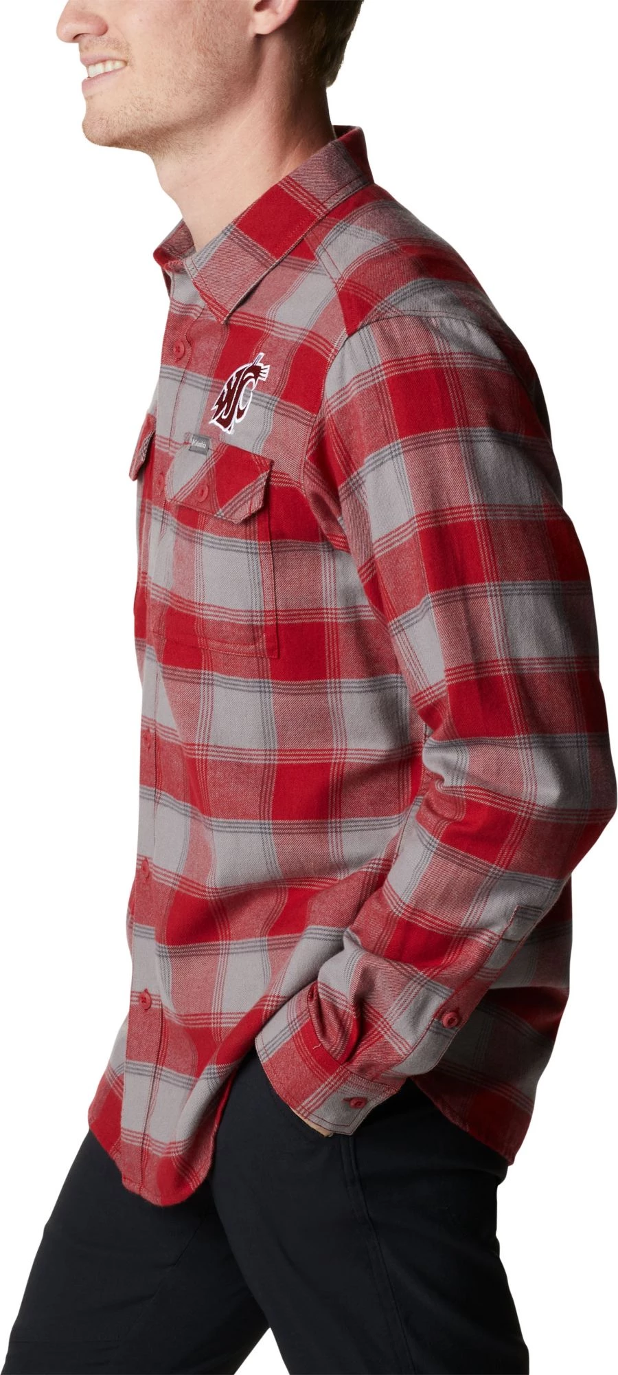 Columbia Men's Washington Huskies Purple Plaid Flare Gun Flannel Button Down Long Sleeve Shirt 4 Columbia Men's Washington Huskies Purple Plaid Flare Gun Flannel Button Down Long Sleeve Shirt - Image 2