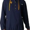 Columbia Women's West Virginia Mountaineers Blue PFG Tamiami Quarter-Snap Long Sleeve Hooded Shirt