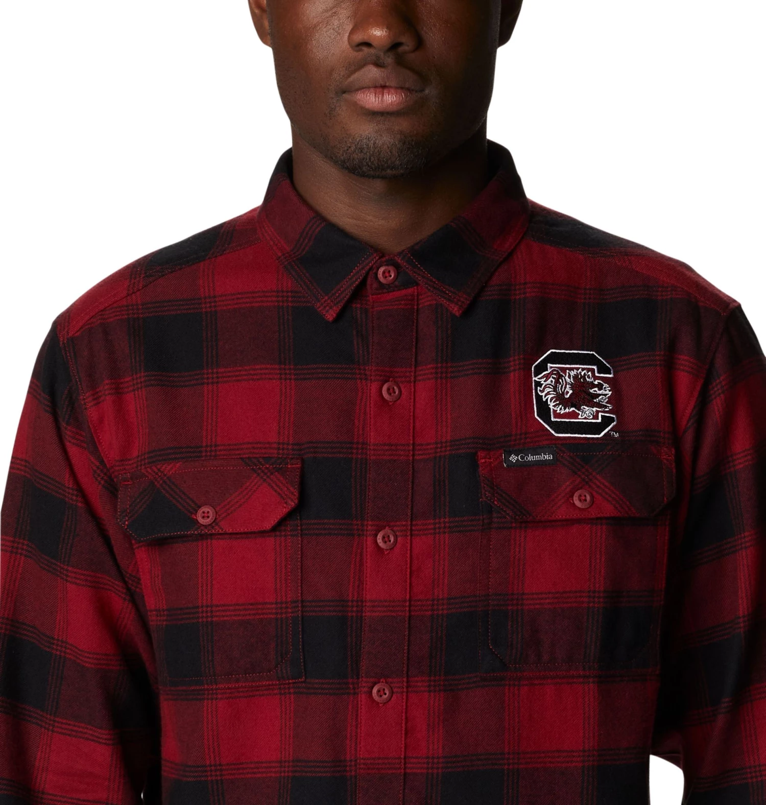 Columbia Men's South Carolina Gamecocks Garnet Plaid Flare Gun Flannel Button Down Long Sleeve Shirt 5 Columbia Men's South Carolina Gamecocks Garnet Plaid Flare Gun Flannel Button Down Long Sleeve Shirt - Image 3