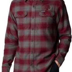 Columbia Men's Texas A&M Aggies Maroon Plaid Flare Gun Flannel Button Down Long Sleeve Shirt