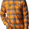 Columbia Men's Tennessee Volunteers Tennessee Orange Plaid Flare Gun Flannel Button Down Long Sleeve Shirt