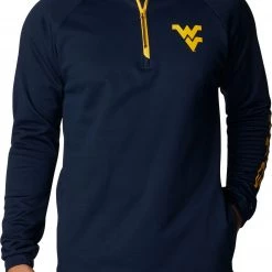 Columbia Men's West Virginia Mountaineers Blue PFG Terminal Tackle Quarter-Zip Pullover Shirt