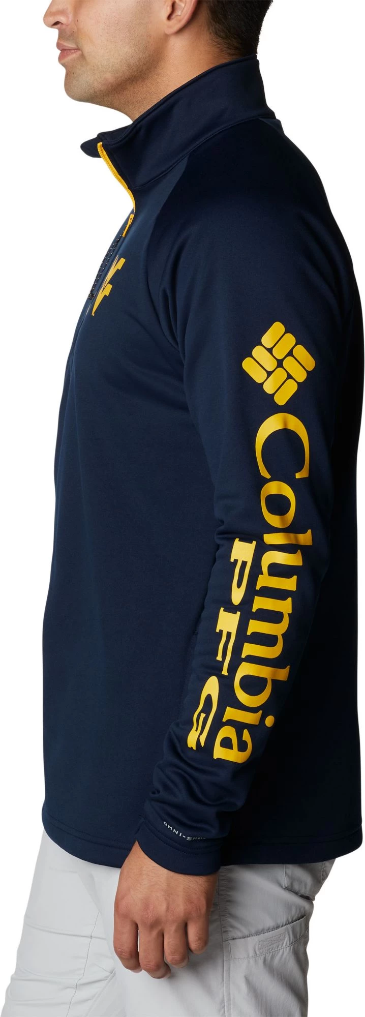 Columbia Men's West Virginia Mountaineers Blue PFG Terminal Tackle Quarter-Zip Pullover Shirt 4 Columbia Men's West Virginia Mountaineers Blue PFG Terminal Tackle Quarter-Zip Pullover Shirt - Image 2