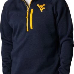 Columbia Men's West Virginia Mountaineers Blue Canyon Point Half-Zip Pullover Fleece Jacket