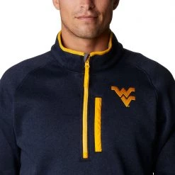 Columbia Men's West Virginia Mountaineers Blue Canyon Point Half-Zip Pullover Fleece Jacket 7 Columbia Men's West Virginia Mountaineers Blue Canyon Point Half-Zip Pullover Fleece Jacket -Columbia Sales Store unnamed file 4747