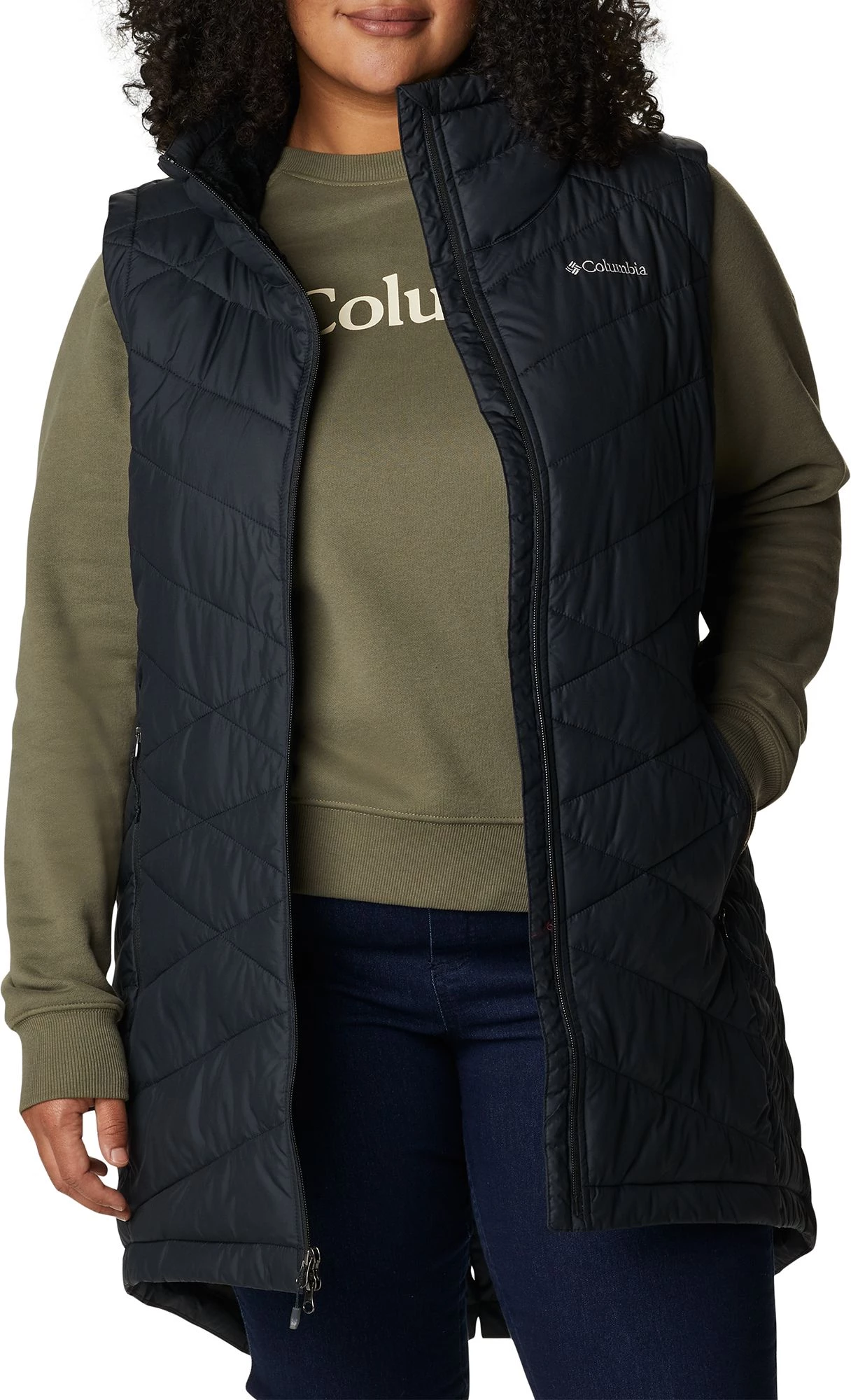 Columbia Women's Heavenly Long Vest Black 4 Columbia Women's Heavenly Long Vest Black - Image 2