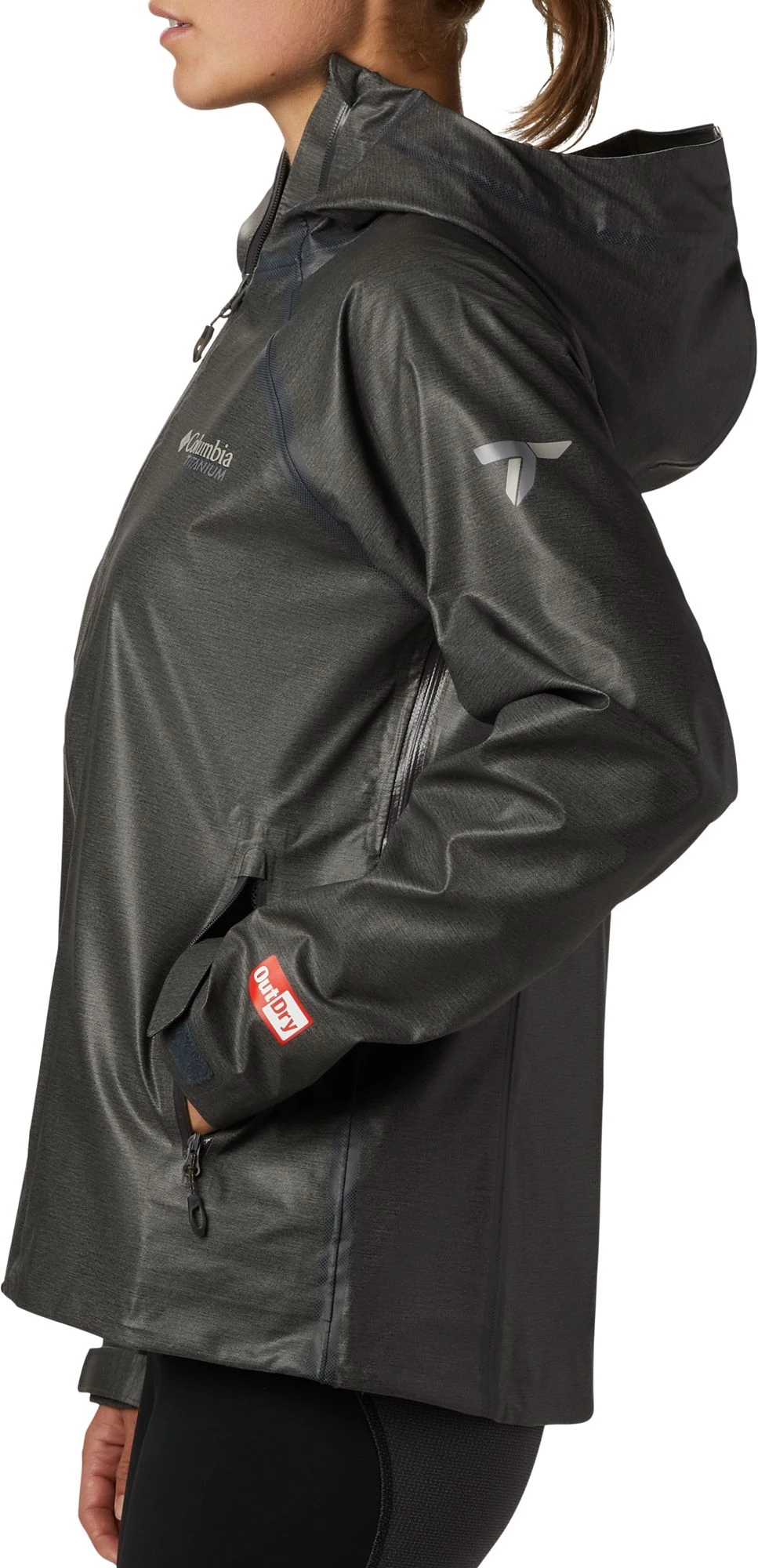 Columbia Women's OutDry Reign Jacket Charcoal Heather 5 Columbia Women's OutDry Reign Jacket Charcoal Heather - Image 3