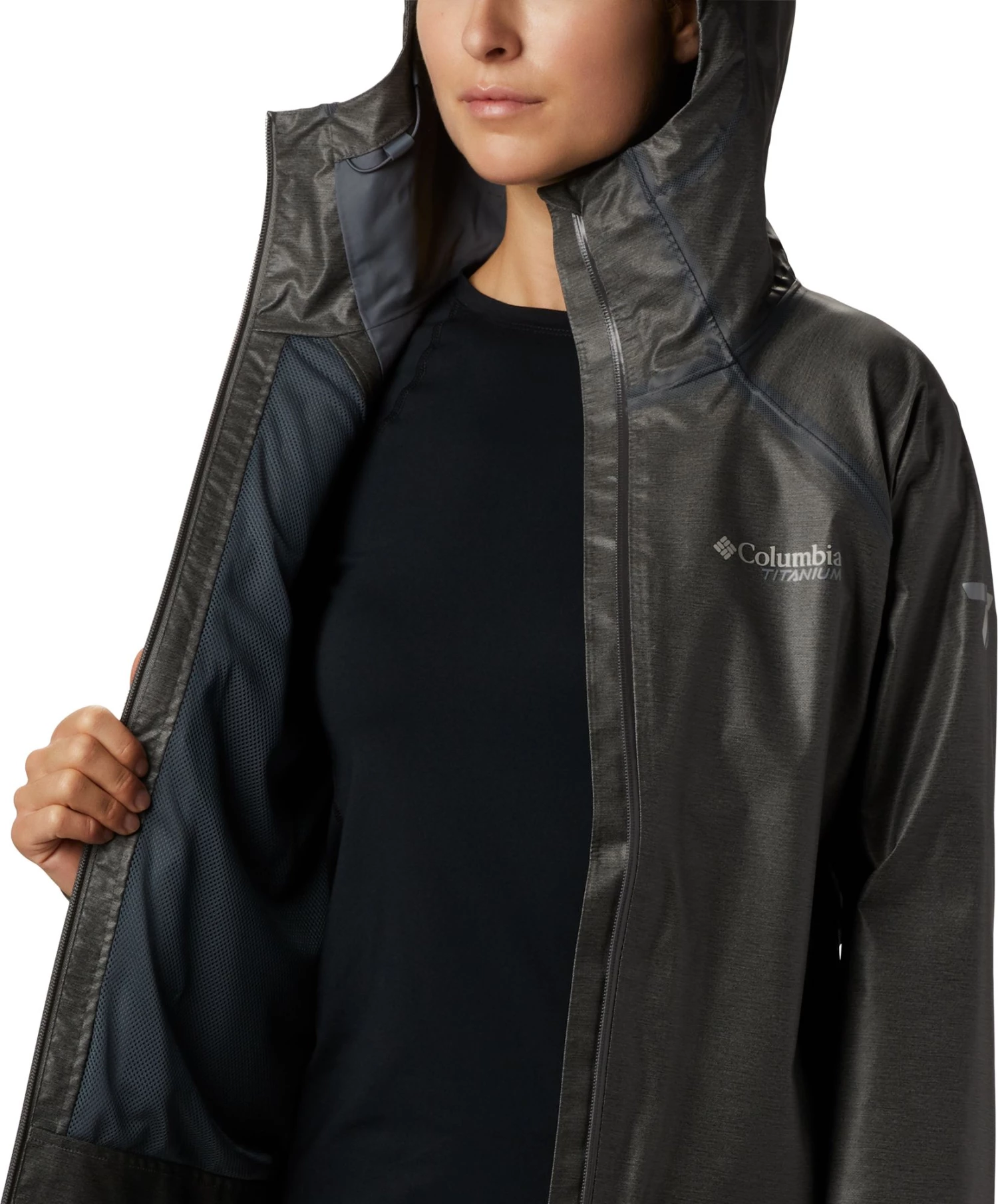 Columbia Women's OutDry Reign Jacket Charcoal Heather 7 Columbia Women's OutDry Reign Jacket Charcoal Heather - Image 5