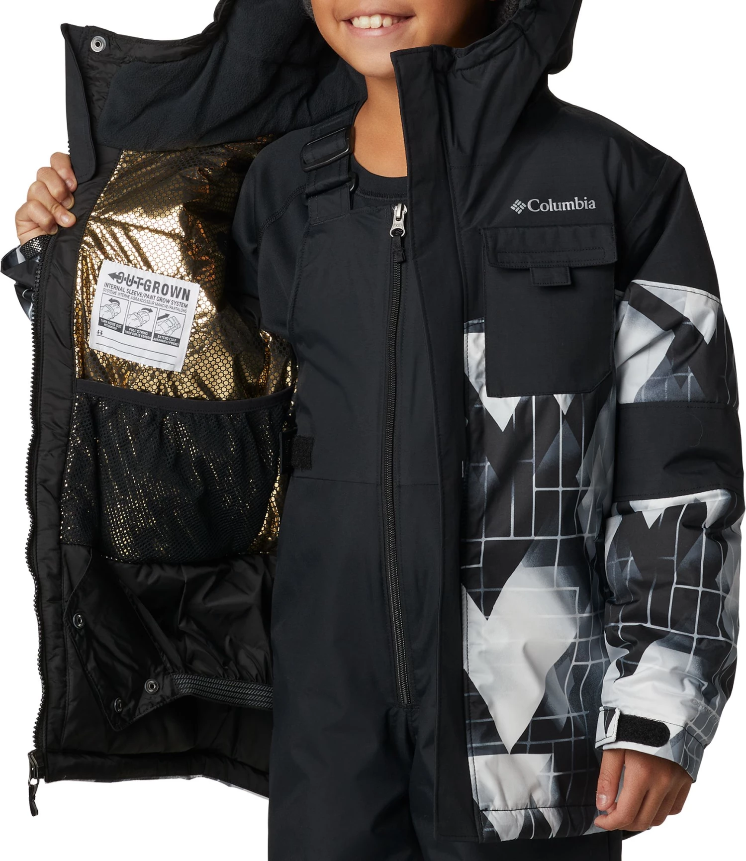 Columbia Boy's Might Mogul II Jacket For Boys' Black Geo Mt/black 7 Columbia Boy's Might Mogul II Jacket For Boys' Black Geo Mt/black - Image 5