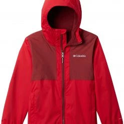 Columbia Boys' Rainy Trails Lined Jacket Mountain Red